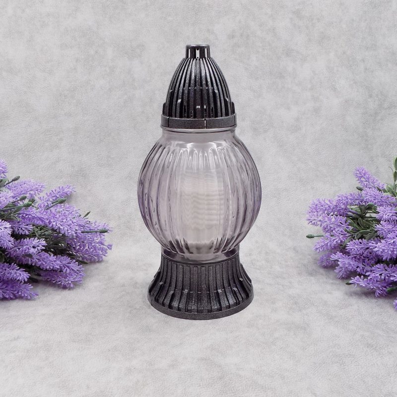 Лампадка скляна середня рельєфна LP492 20год графіт