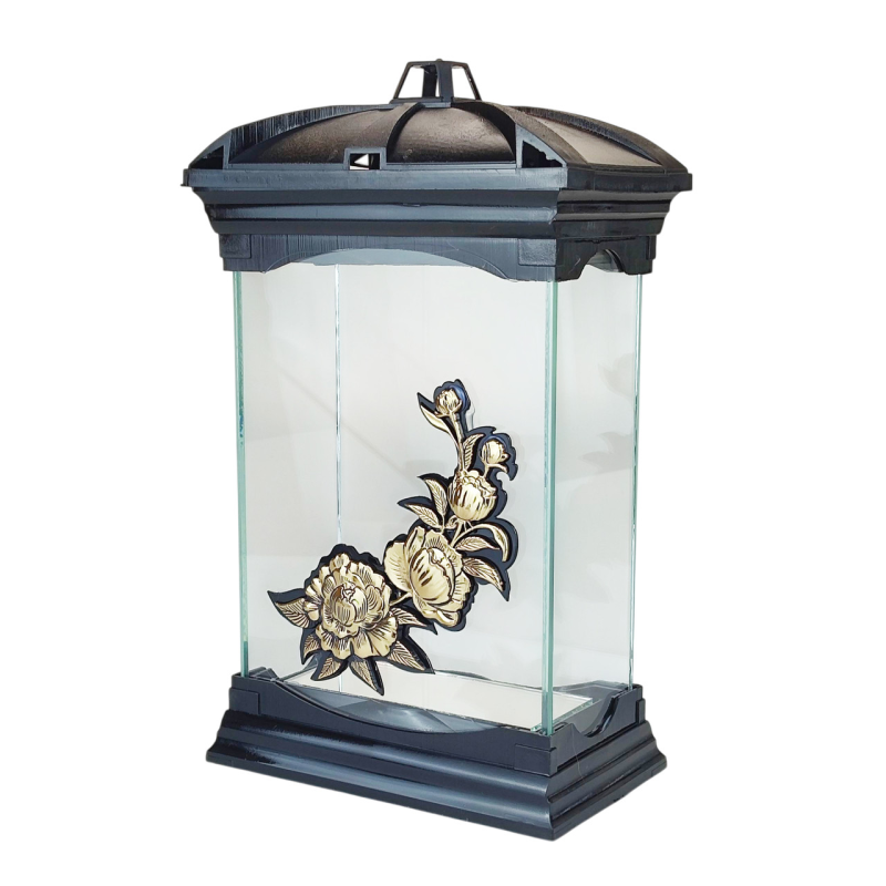 Лампадка капличка з аплікацією квіти Glass Art шкатулка