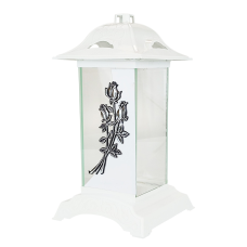 Лампадка середня біла з аплікацією Glass Art 4 Apl