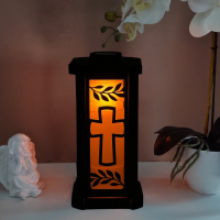 Сонячна металева лампадка Aura Solar Хрест Живе полум“я