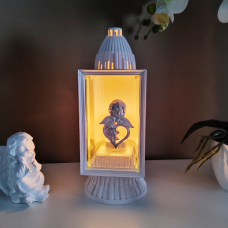 Лампадка середня біла ангел Glass art kapliczka 14год