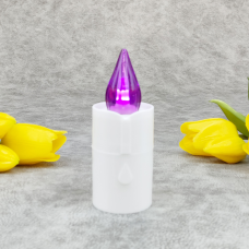 Свічка на батарейках мікс Led MD1 бузкова 10см