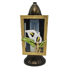 Лампадка середня золотиста Біла кала Glass Art Kapliczka 33год