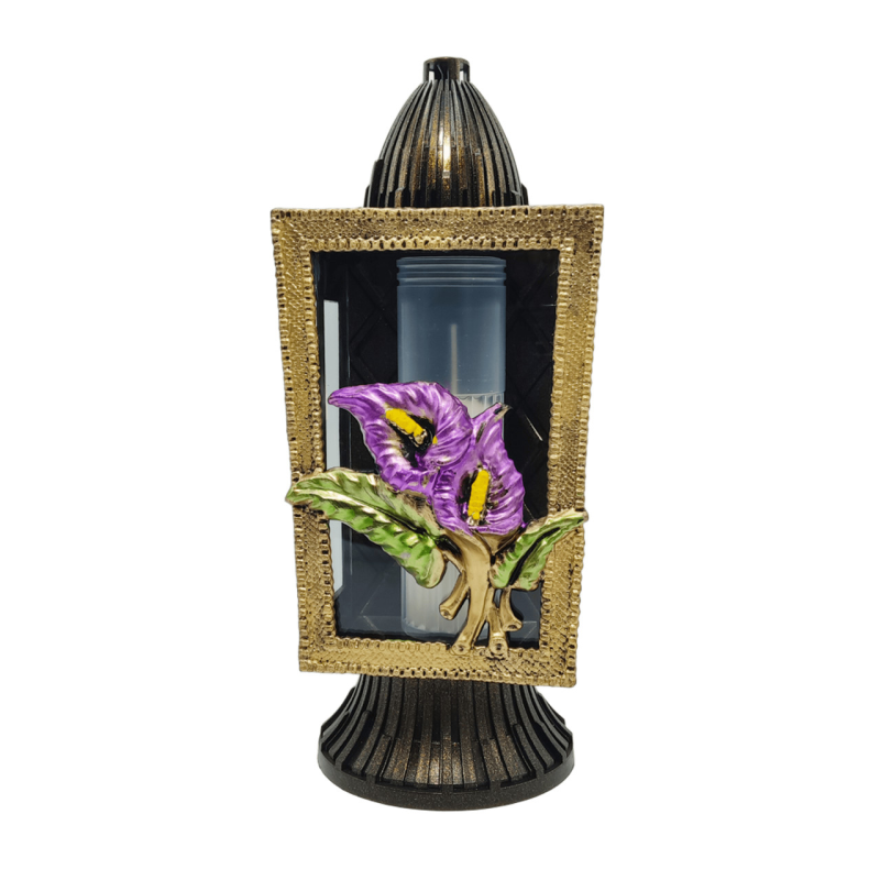 Лампадка середня золотиста Бузкова кала Glass Art Kapliczka 33год