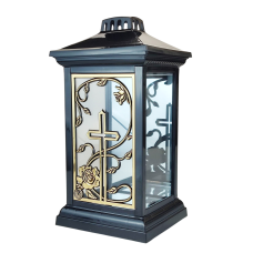 Лампадка капличка велика чорно-золота Lampion-L26 34см