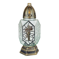 Лампадка скляна декоративна Castel бронзова вітраж