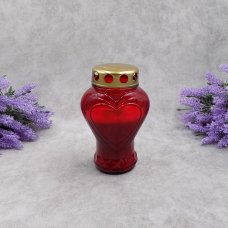 Лампадка скляна серце наливна LP37Bp 25год червона