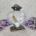 Лампадка скляна велика серце прозора з золотистою трояндою Serce Ornament  45год
