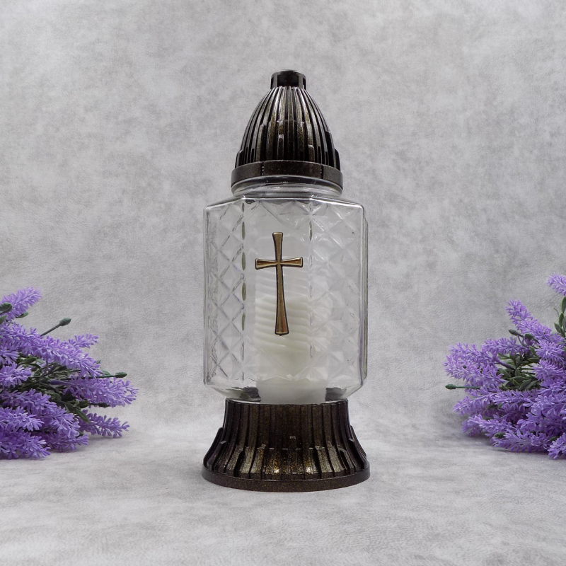 Лампадка скляна з хрестом LP563U 20год