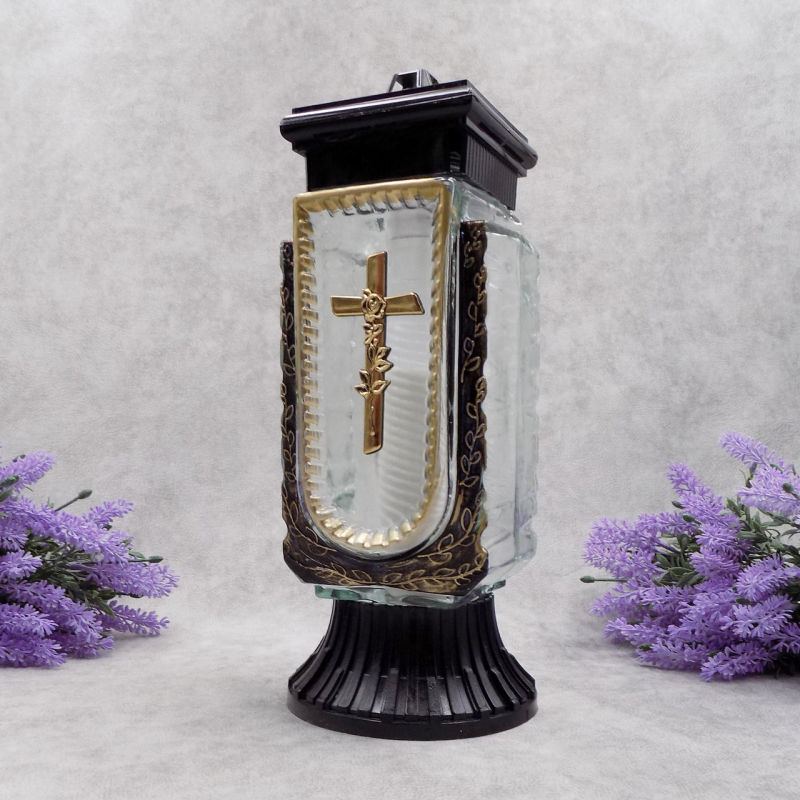 Лампадка скляна середня золотиста LC4 Wazon 45год