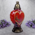 Лампадка велика скляна серце вінок червона