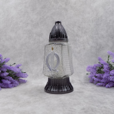 Лампадка скляна зі свічкою 570U срібляста 30год