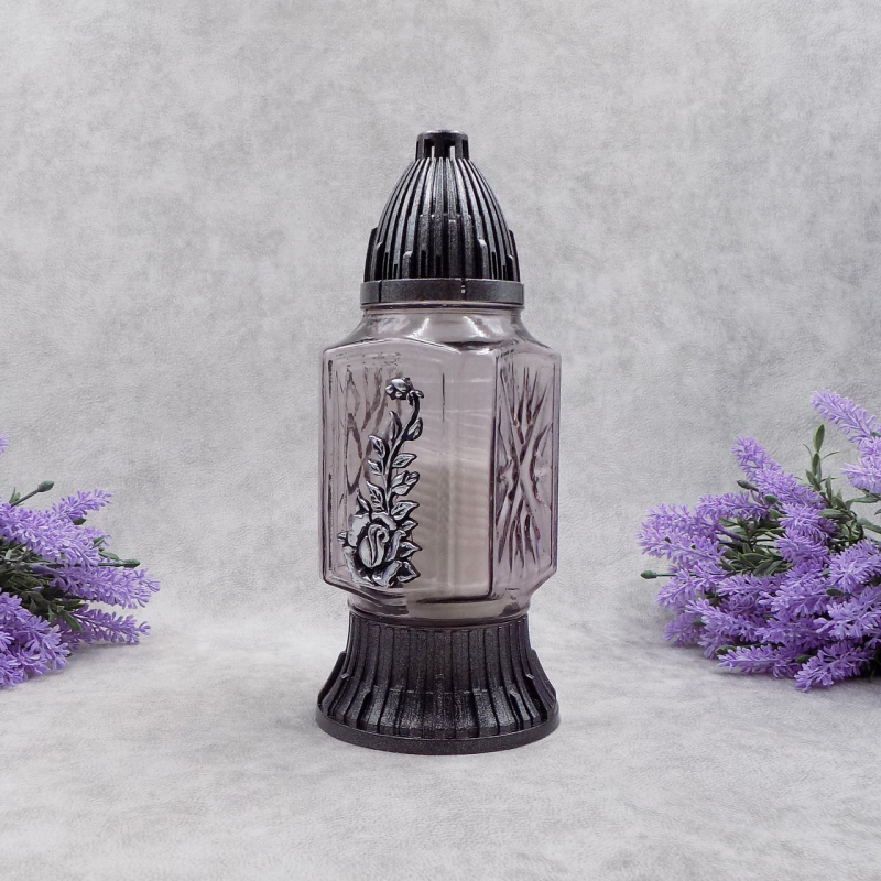 Лампадка скляна середня з аплікацією LP568U 20год