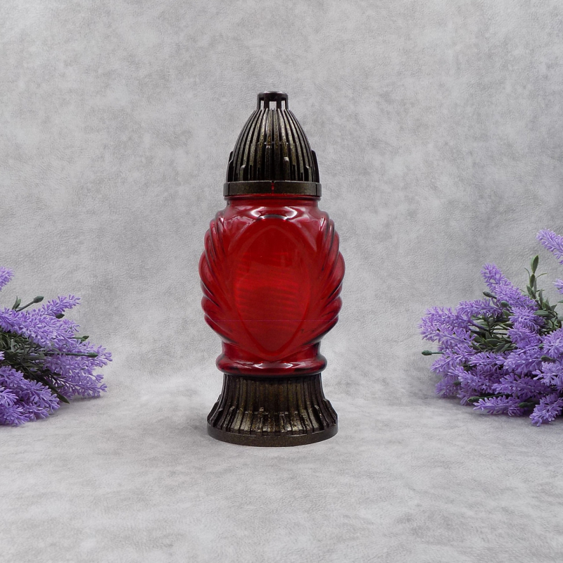 Лампадка скляна  середня LP116 червона 20 год