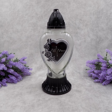 Лампадка скляна з серцем Живиця LP1510 33год