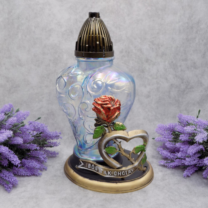 Лампадка велика серце апликація прозора 45 год