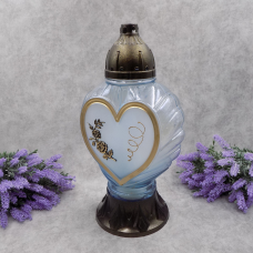 Лампадка велика скляна серце вінок золотиста