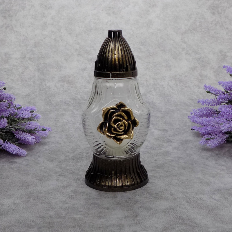 Лампадка скляна середня 50U бронзова 20год