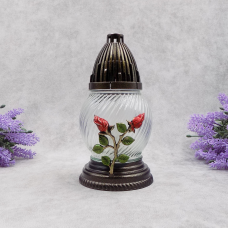Лампадка скляна мала куля з трояндами 02Apl 17год