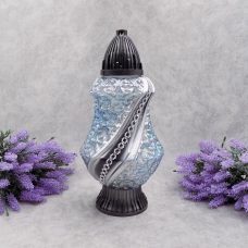 Лампадка скляна середня 45год срібляста Koniaczek