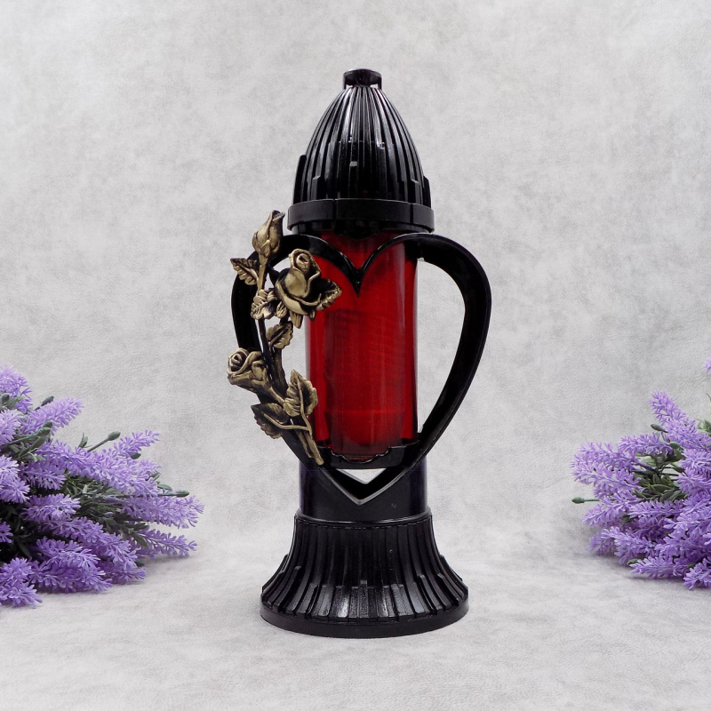 Лампадка середня Пам’ять у серці 3D з червоним склом