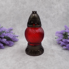 Лампадка скляна куля Світло спіралі 14WKL червона 17год