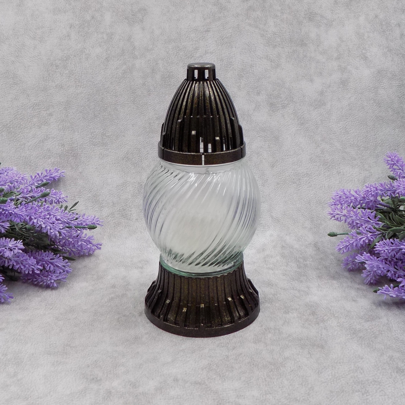 Лампадка скляна куля Світло спіралі 14WKL прозора 17год