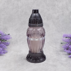 Лампадка скляна графітова зі срібним декором LP30U 14год