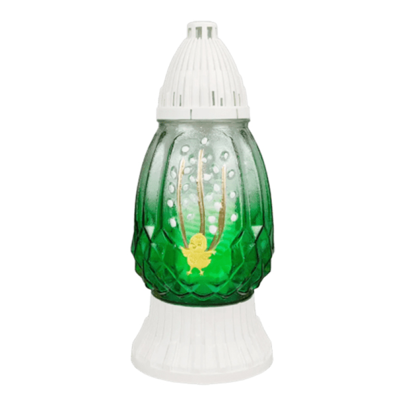 Лампадка скляна середня великодня LPJ2U 2Zdobione 20год зелена