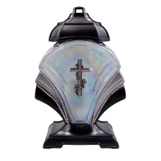 Лампадка скляна велика Віяло срібляста 45год